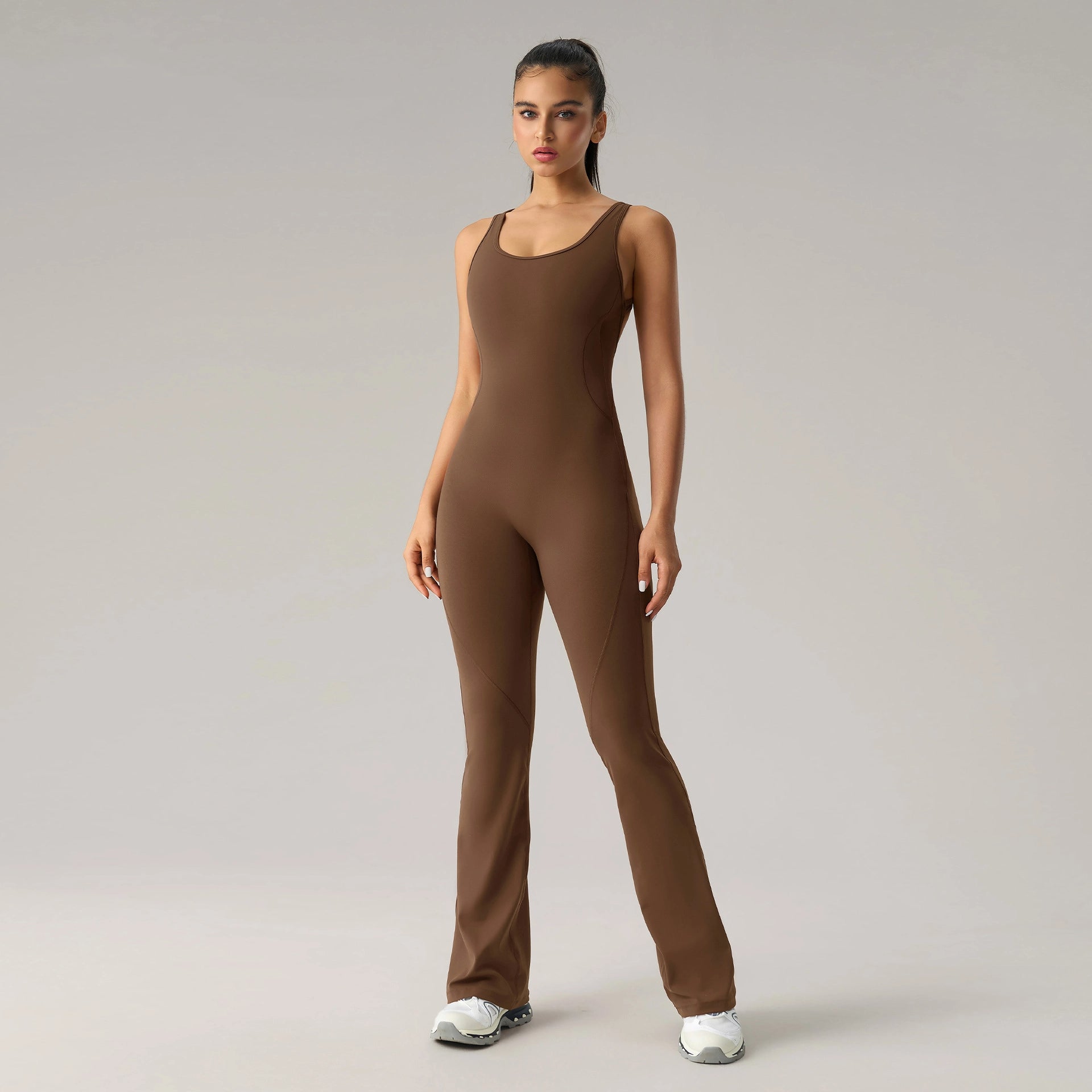 Women's Sleeveless Yoga Jumpsuit — Beautiful Back, Body-Sculpting Fit