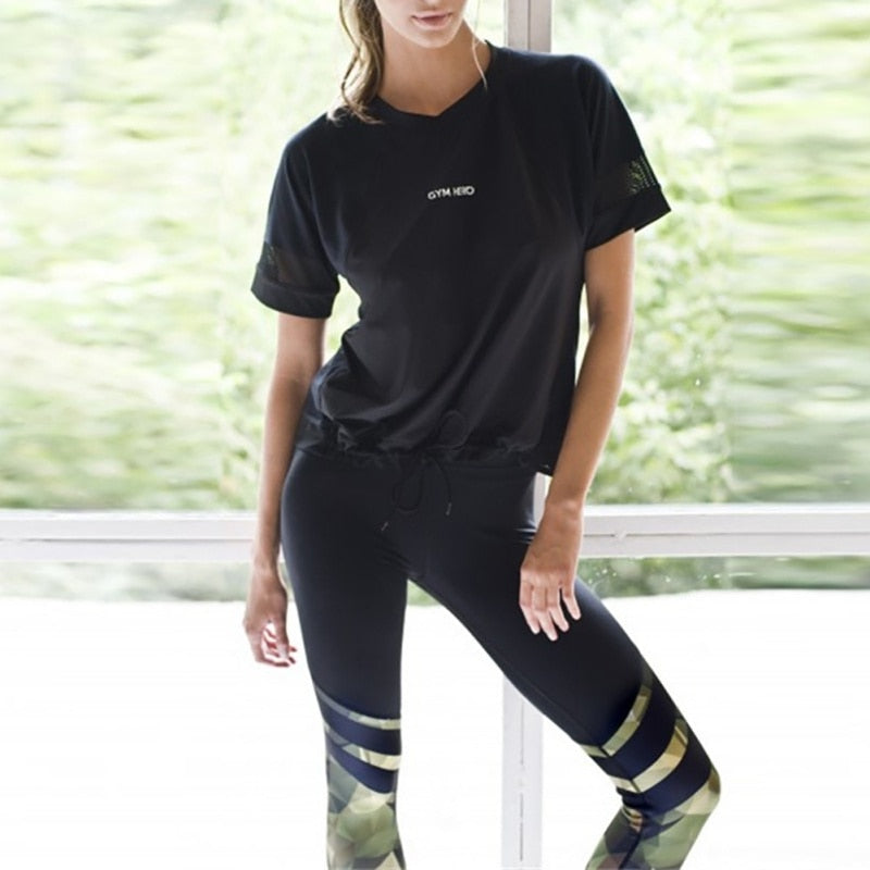 Women's Camo Stripe Push-Up Fitness Leggings