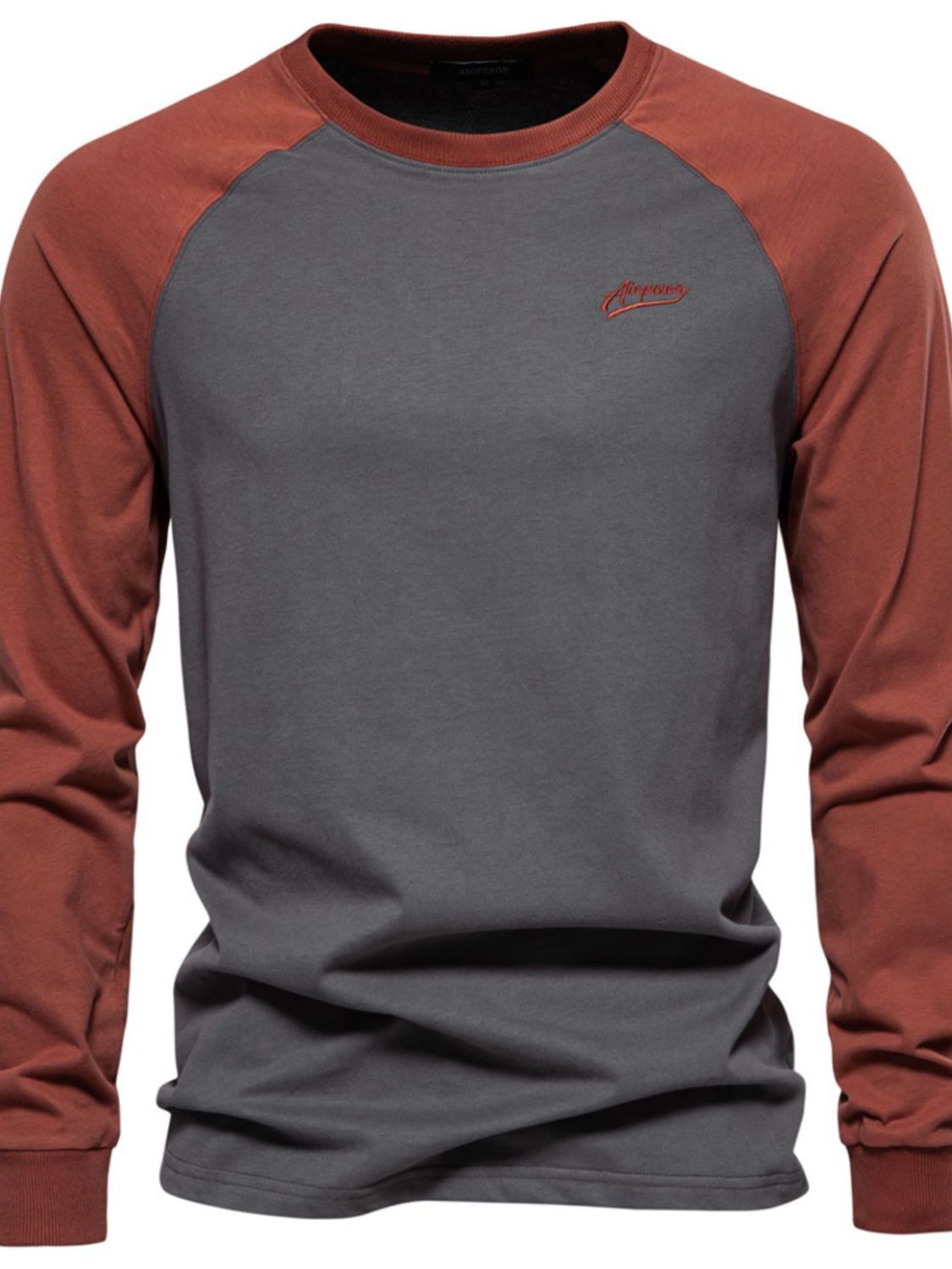 Men's Contrast Raglan Color-Block Sweatshirt dark gray