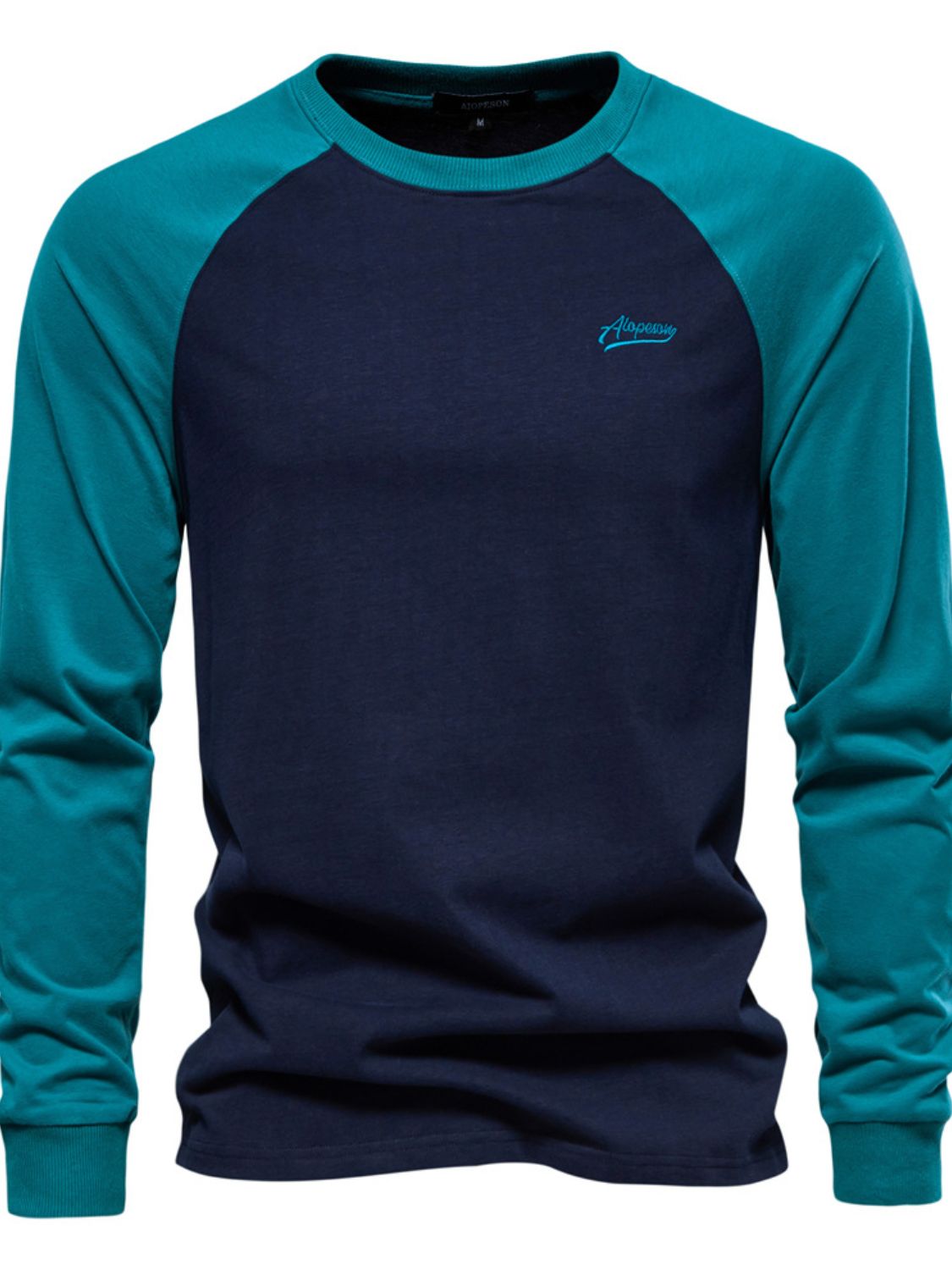 Men's Contrast Raglan Color-Block Sweatshirt navy
