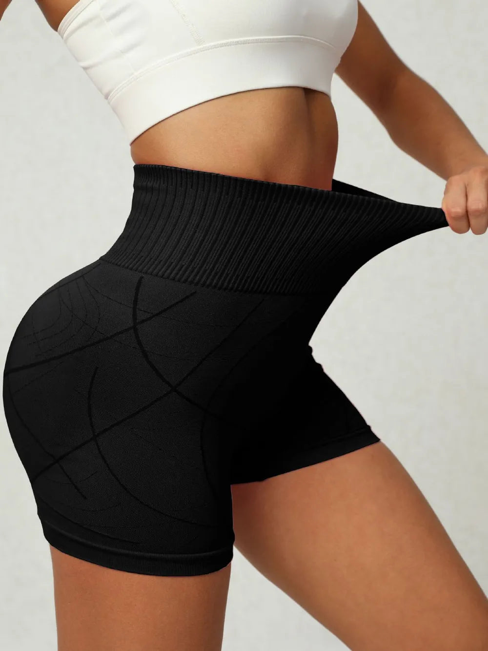 High-Waist Stretch Active Shorts | Nylon-Spandex | 4 Colors