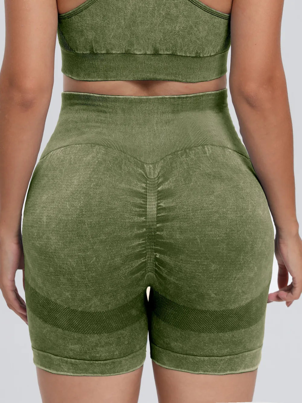 Peeli seamless leggings green — back view