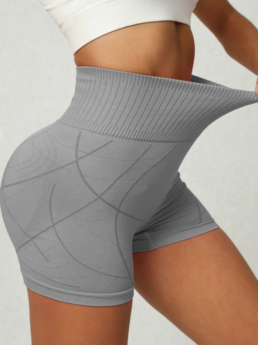 High-Waist Stretch Active Shorts | Nylon-Spandex | 4 Colors