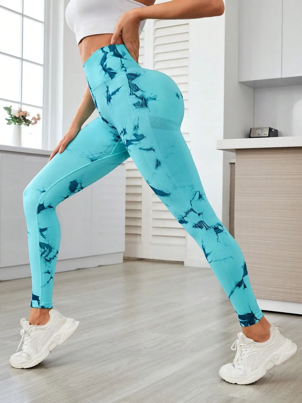 Women's Tie-Dye High-Waist Cropped Leggings