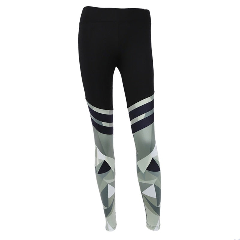 Women's Camo Stripe Push-Up Fitness Leggings