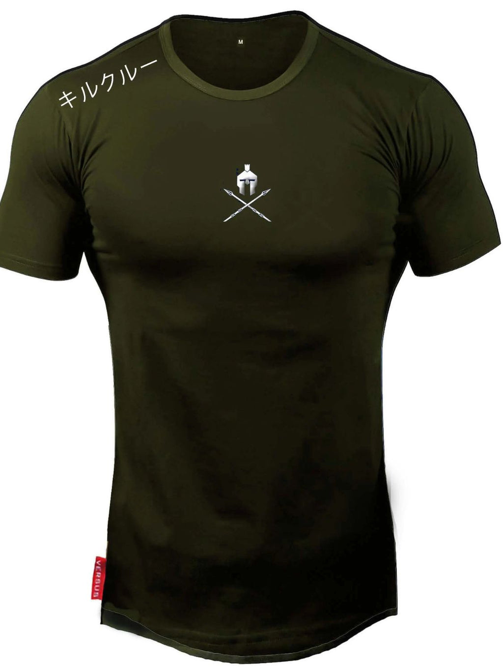 Men's plus size green short sleeve crew neck tee — cotton stretch blend