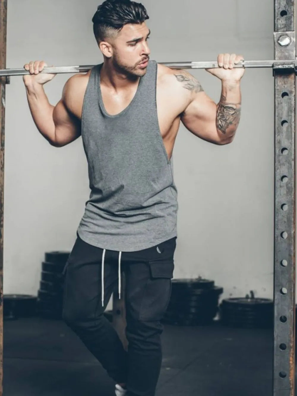 Men's Wide Strap Tank Top – Breathable Cotton Sleeveless Shirt