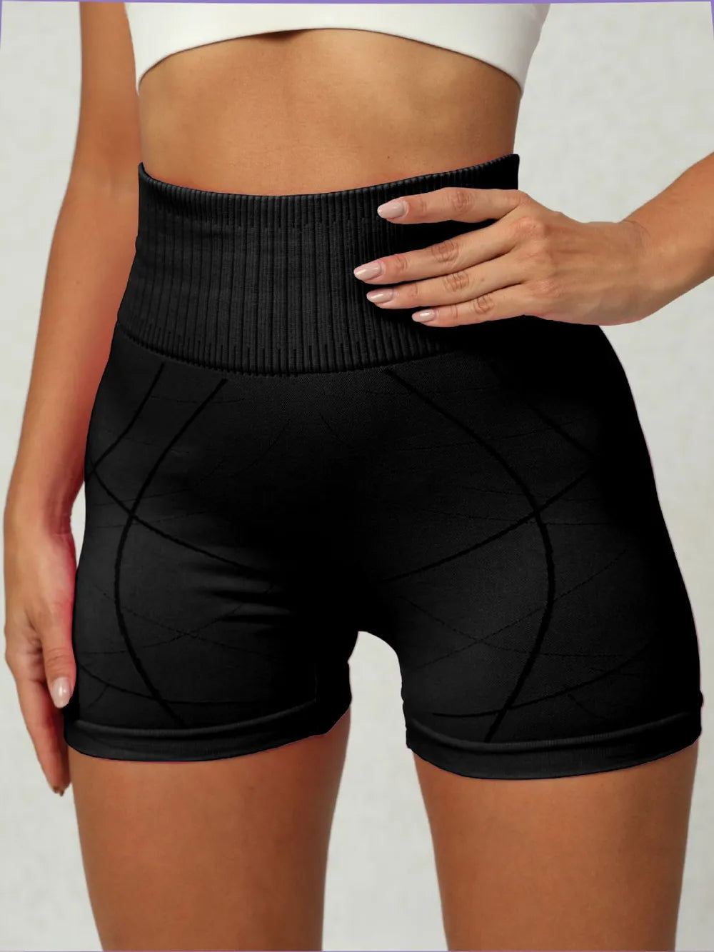 High-Waist Stretch Active Shorts | Nylon-Spandex | 4 Colors