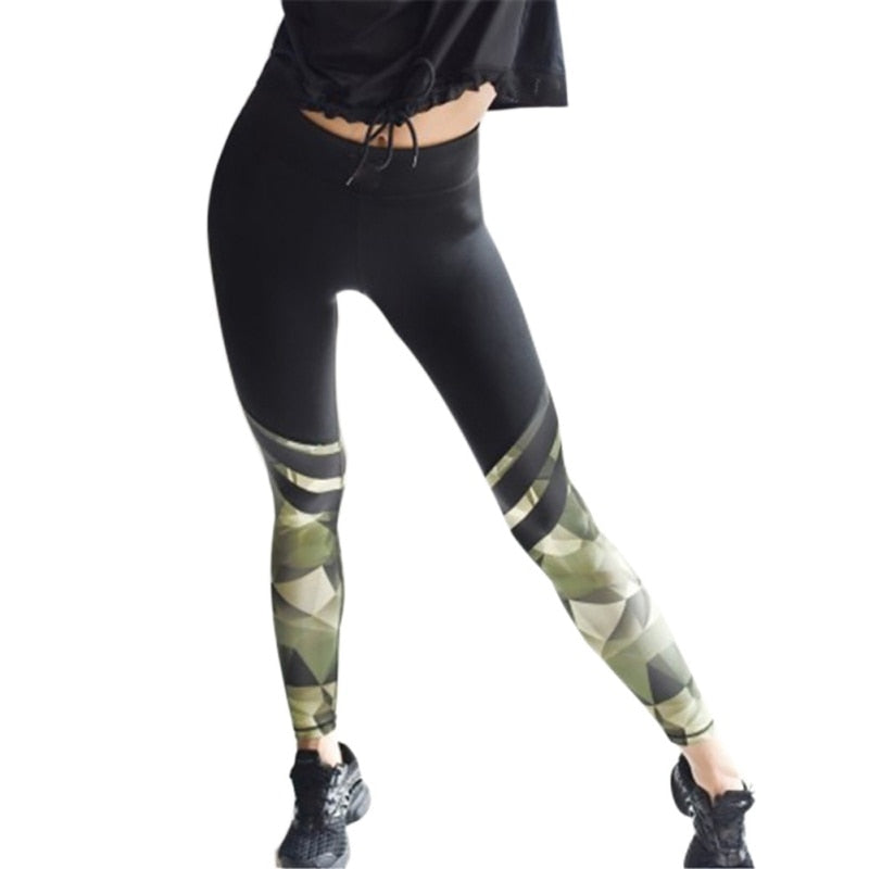Women's Camo Stripe Push-Up Fitness Leggings