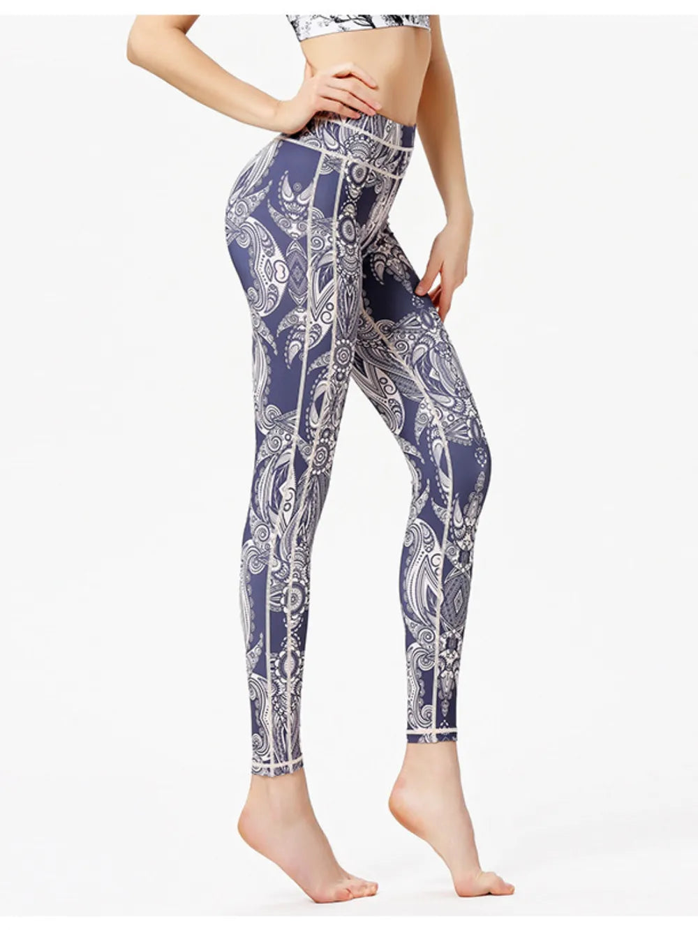 Printed Active High Waist Leggings - Side View