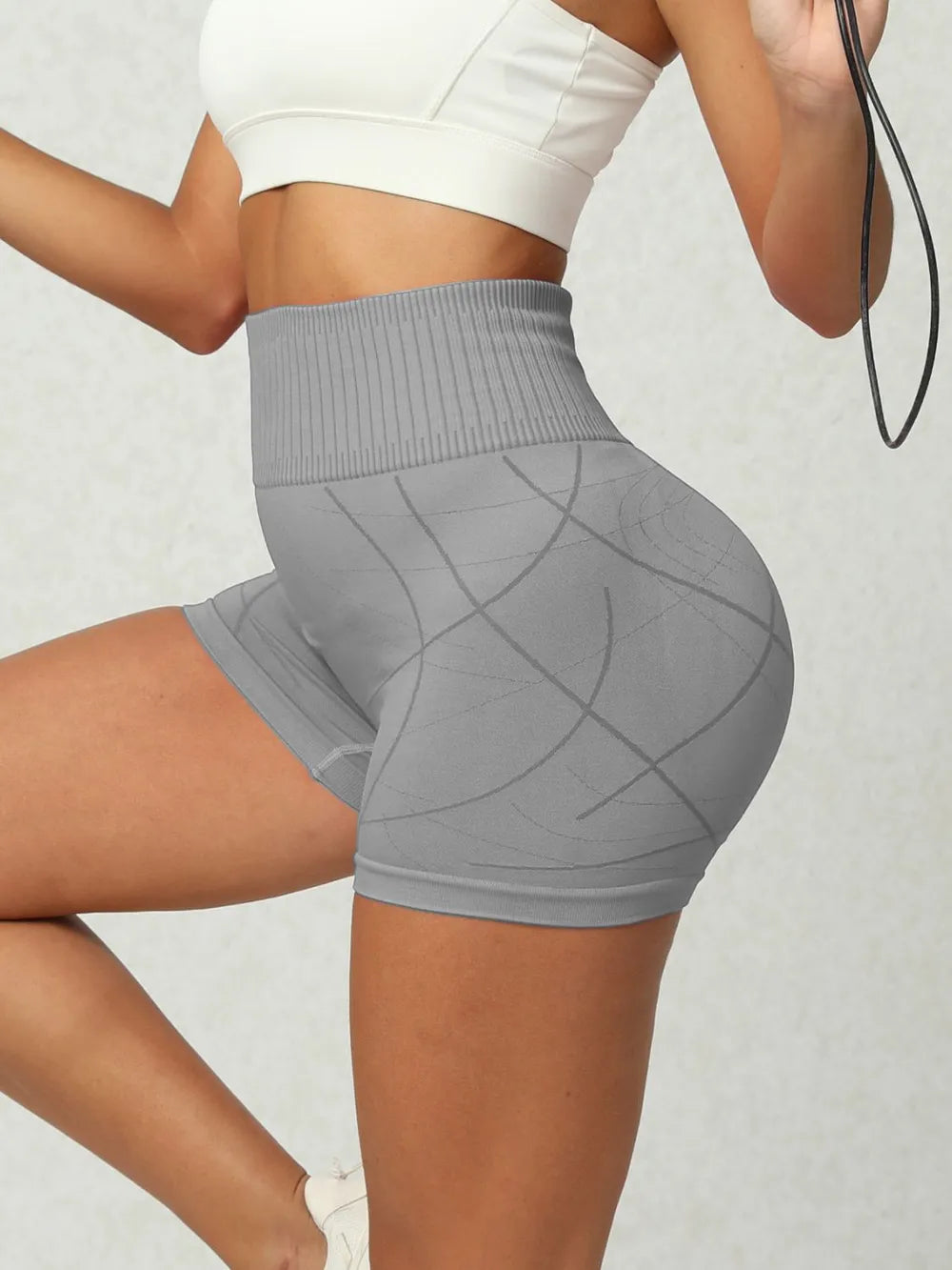 High-Waist Stretch Active Shorts | Nylon-Spandex | 4 Colors