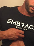Men's Embrace Couture Letter Graphic Round Neck T-Shirt in Black