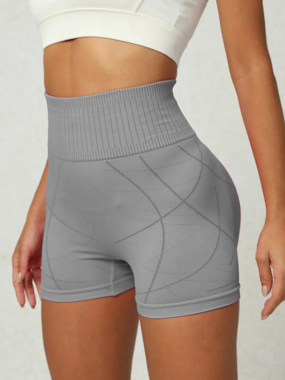 High-Waist Stretch Active Shorts | Nylon-Spandex | 4 Colors