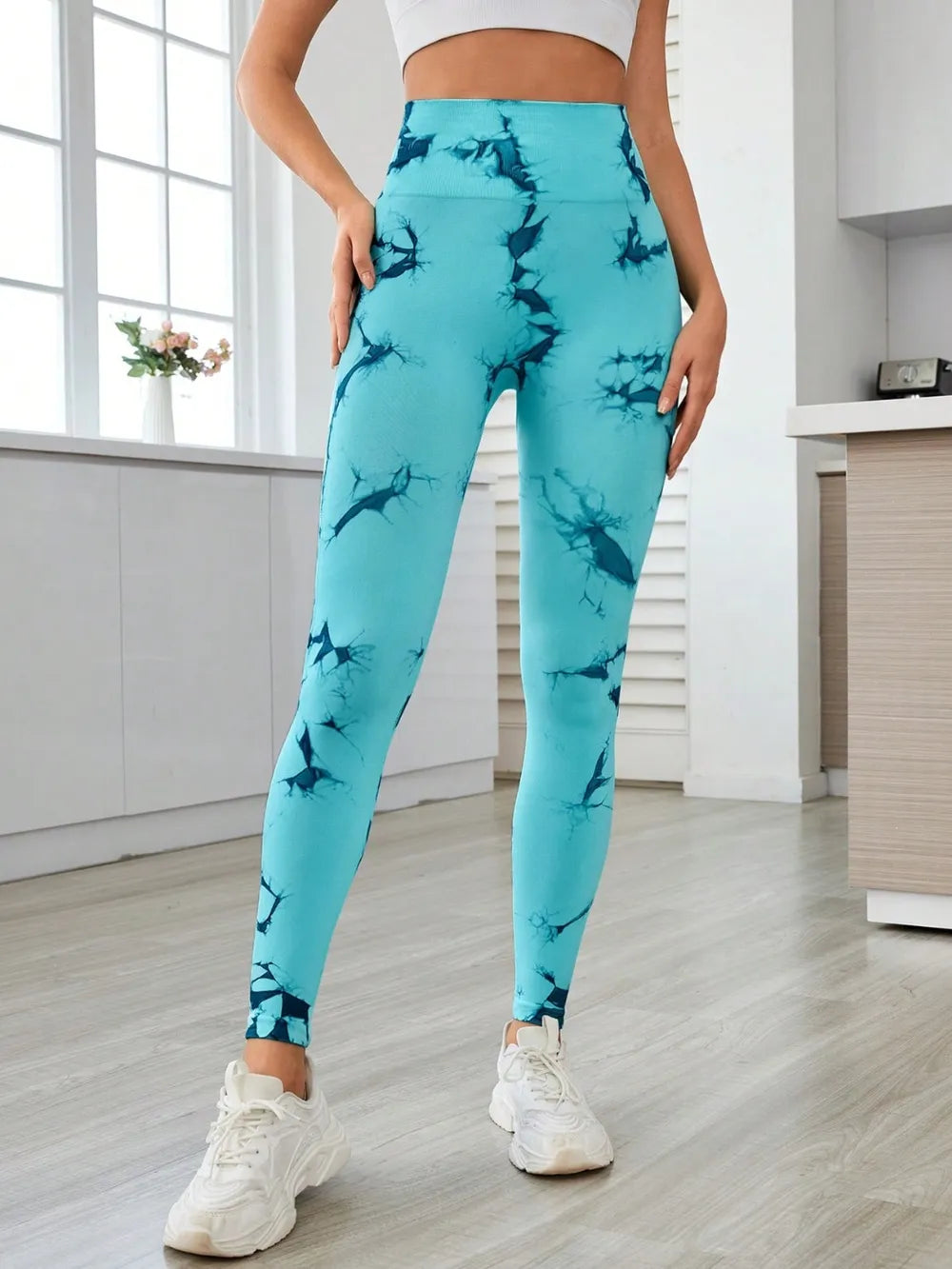 Women's Tie-Dye High-Waist Cropped Leggings
