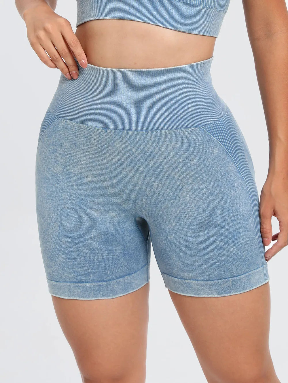 Peeli seamless leggings light blue — front view