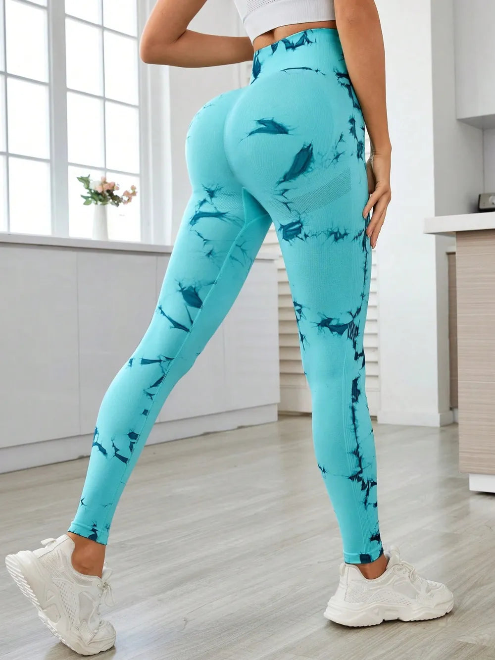 Women's Tie-Dye High-Waist Cropped Leggings