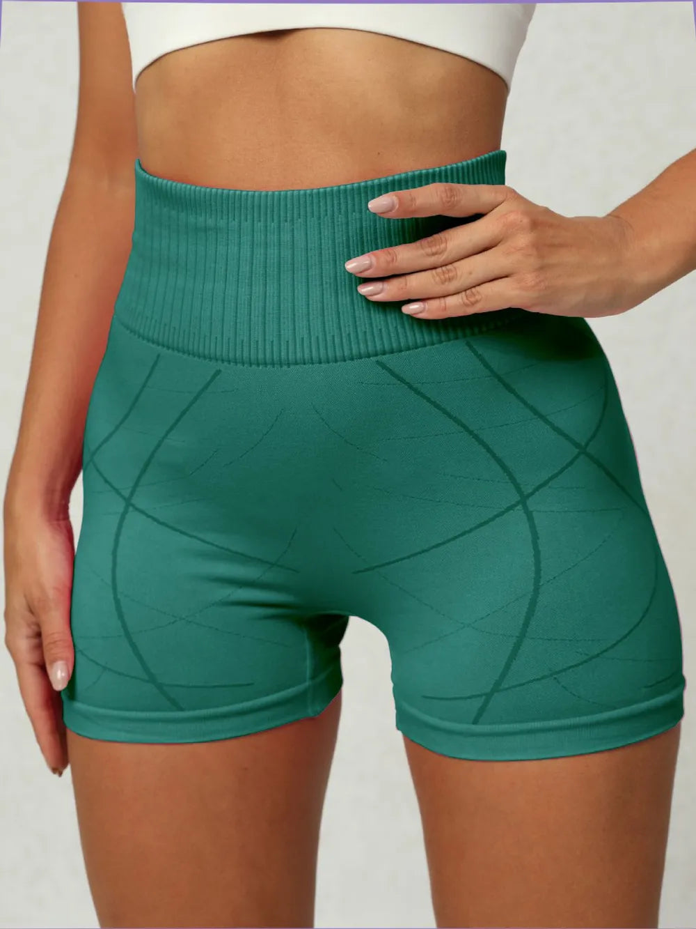 High-Waist Stretch Active Shorts | Nylon-Spandex | 4 Colors