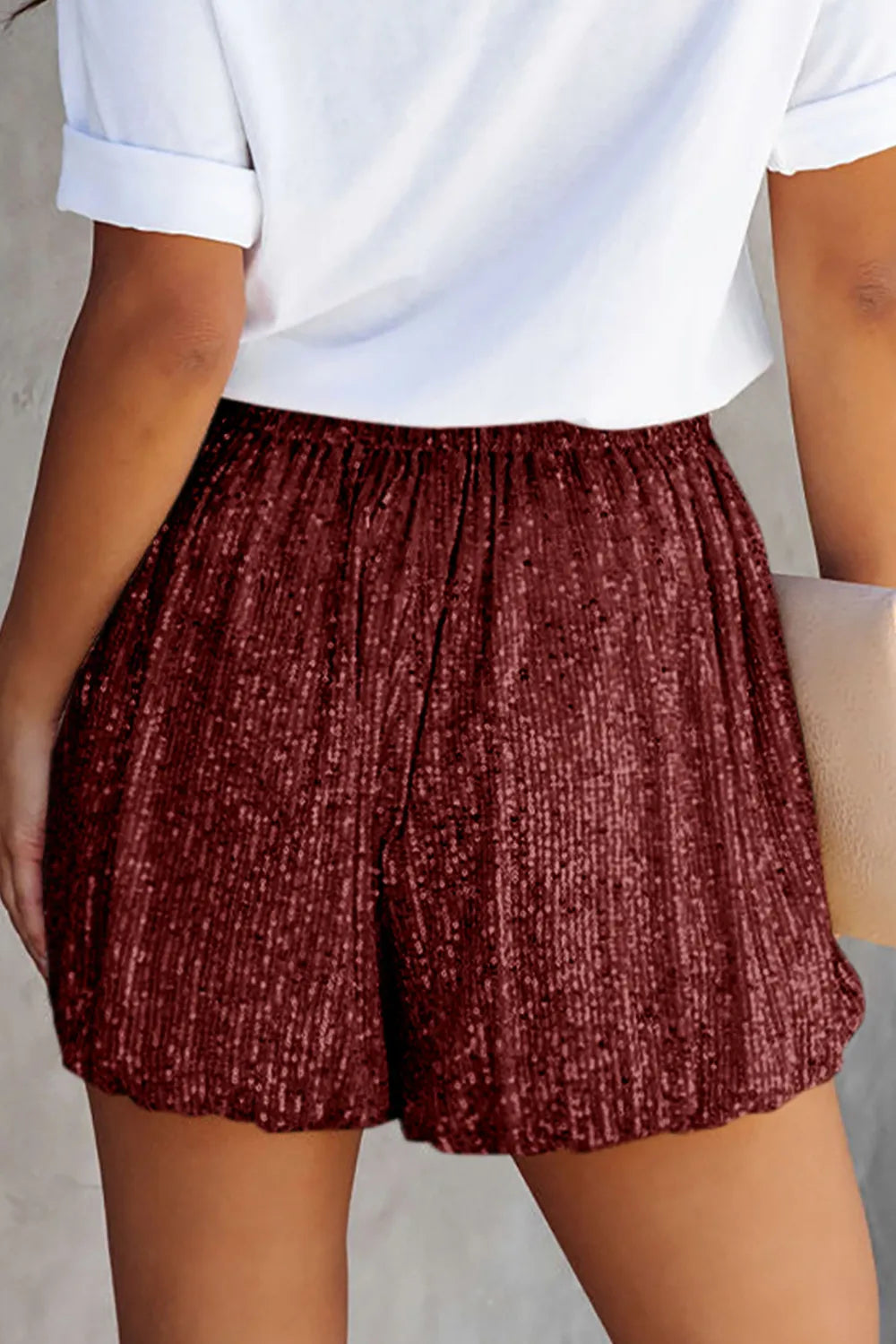Women's High-Waist Sequin Shorts
