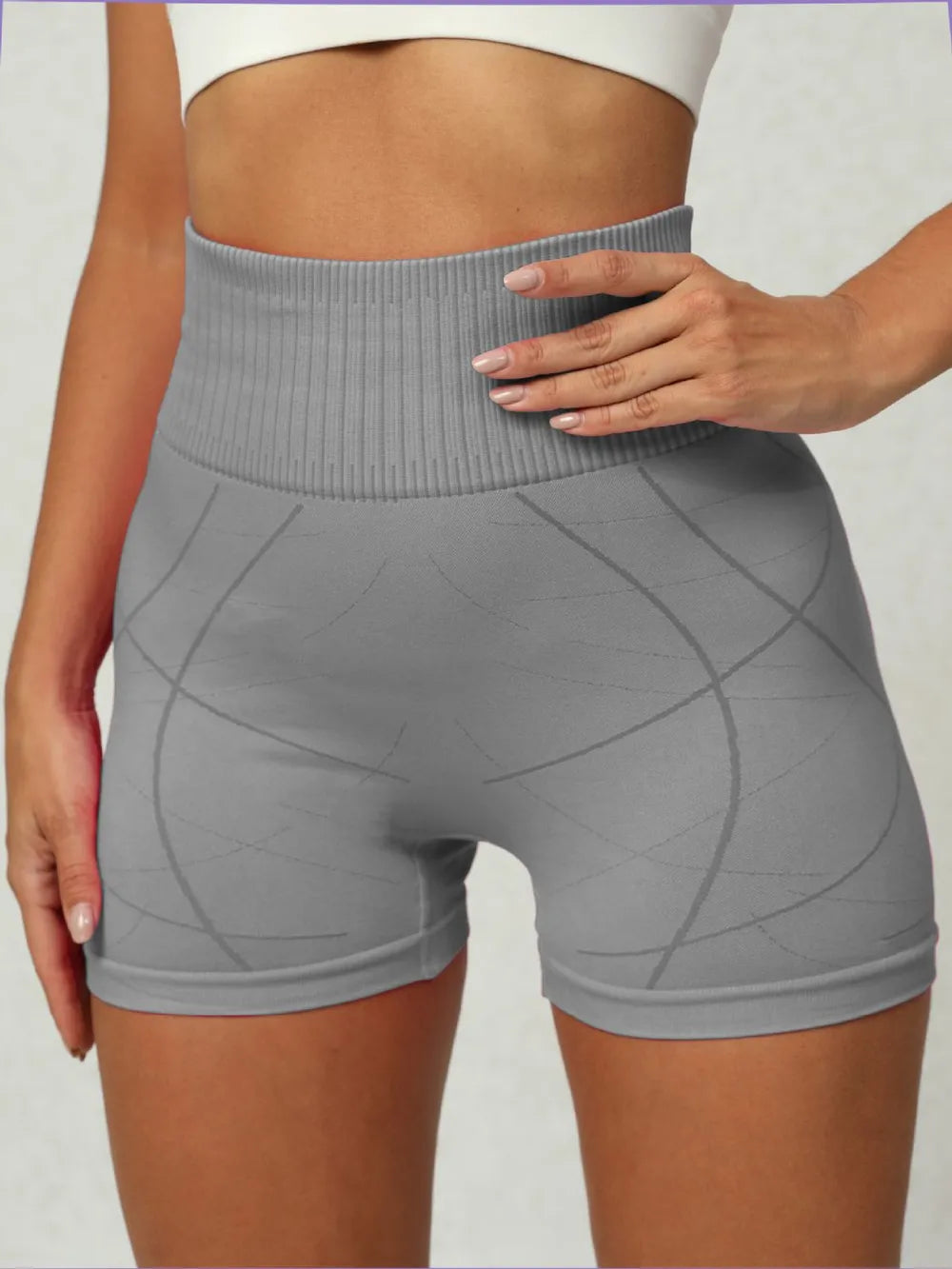 High-Waist Stretch Active Shorts | Nylon-Spandex | 4 Colors