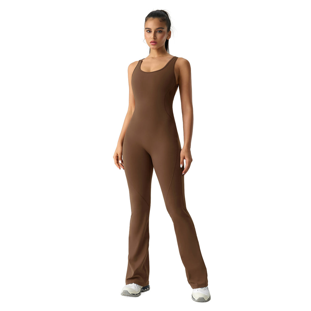 Women's Sleeveless Yoga Jumpsuit — Beautiful Back, Body-Sculpting Fit
