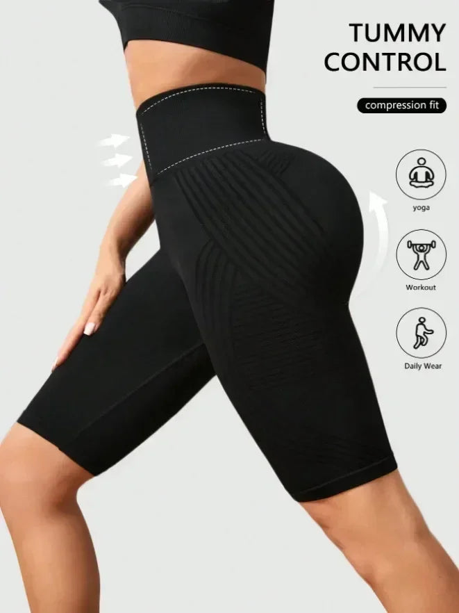Women's High-Waisted Seamless Yoga Shorts