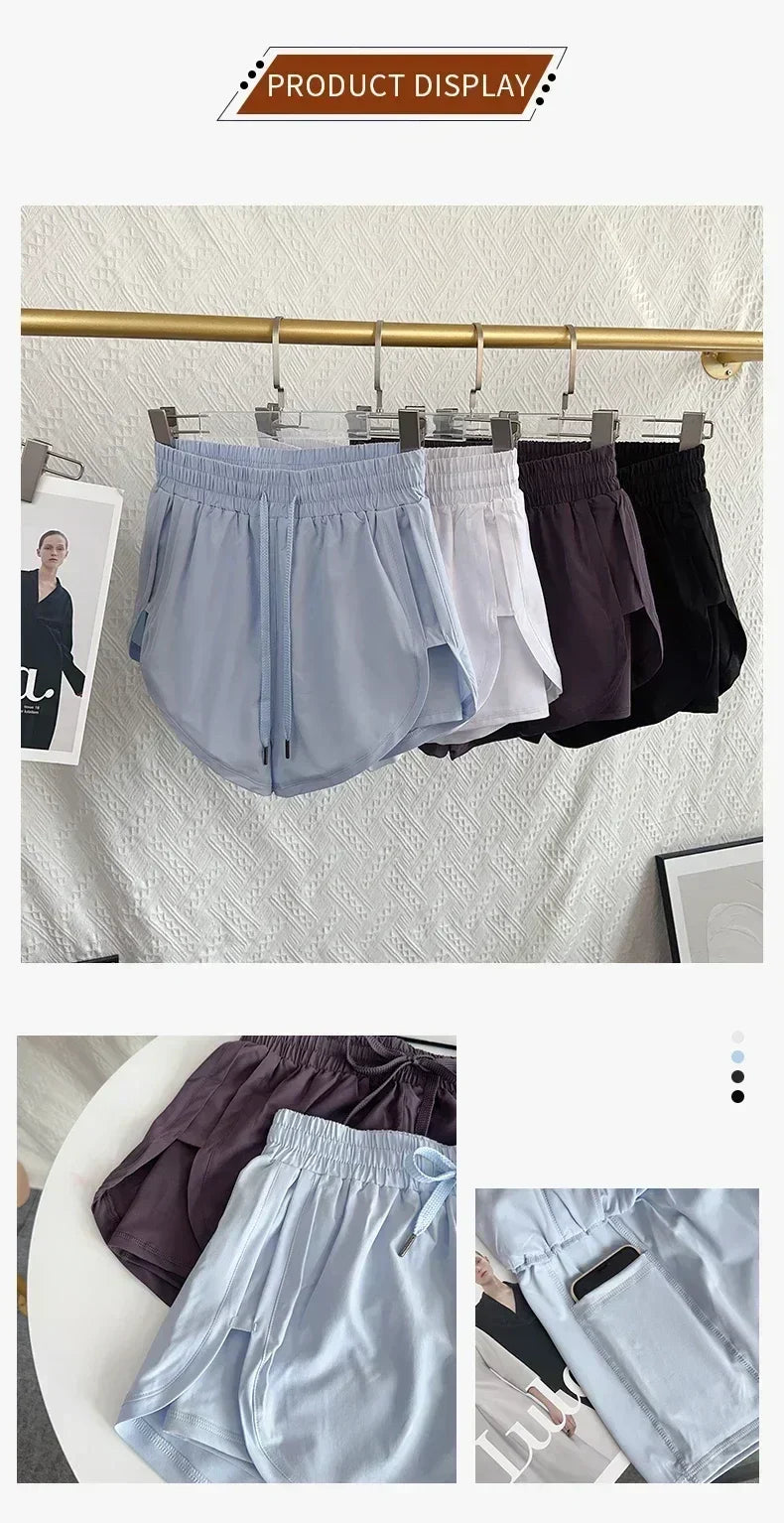 Women's High Waist Double Layered Quick-Dry Shorts