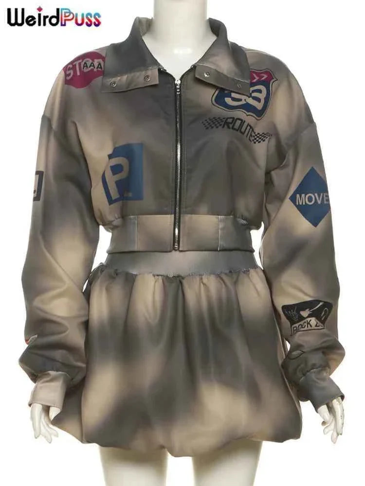 Weird Puss Tie-Dye 2 Piece Tracksuit Set