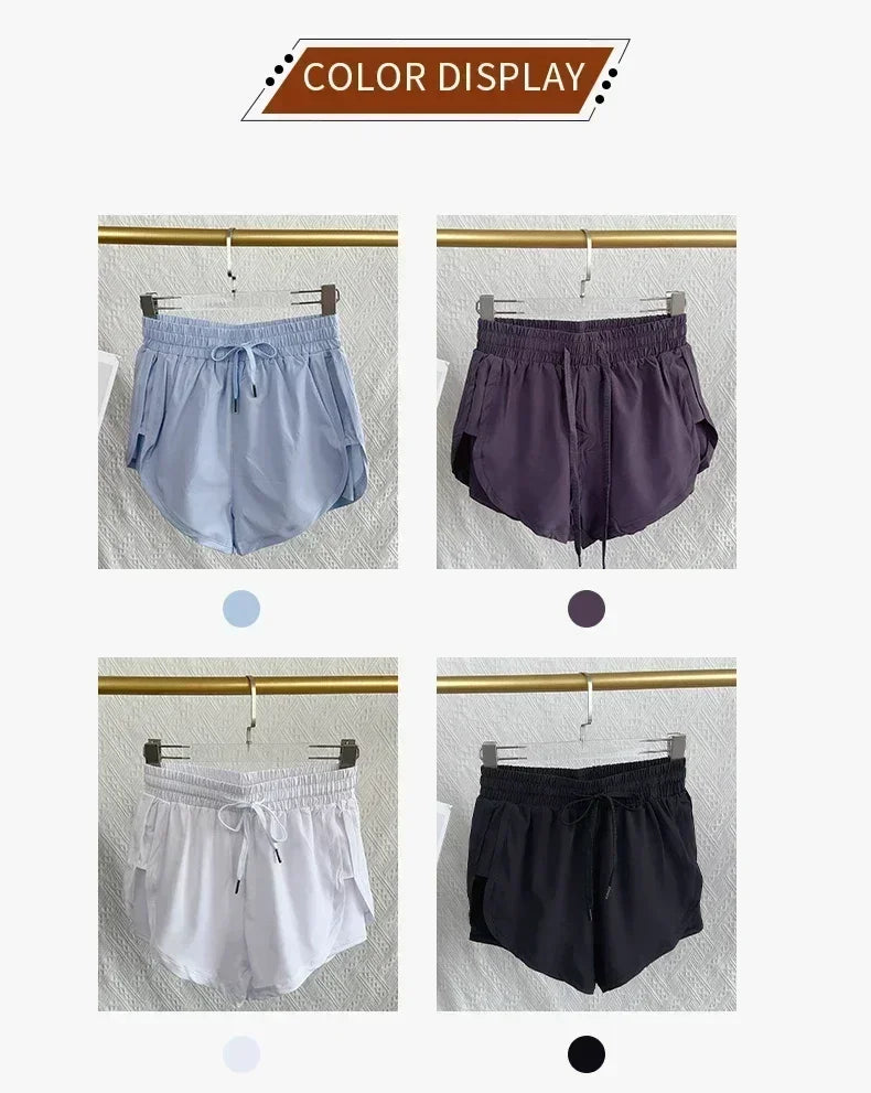 Women's High Waist Double Layered Quick-Dry Shorts