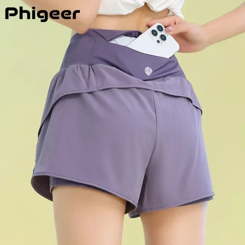 PHIGEER Yoga Shorts for Women