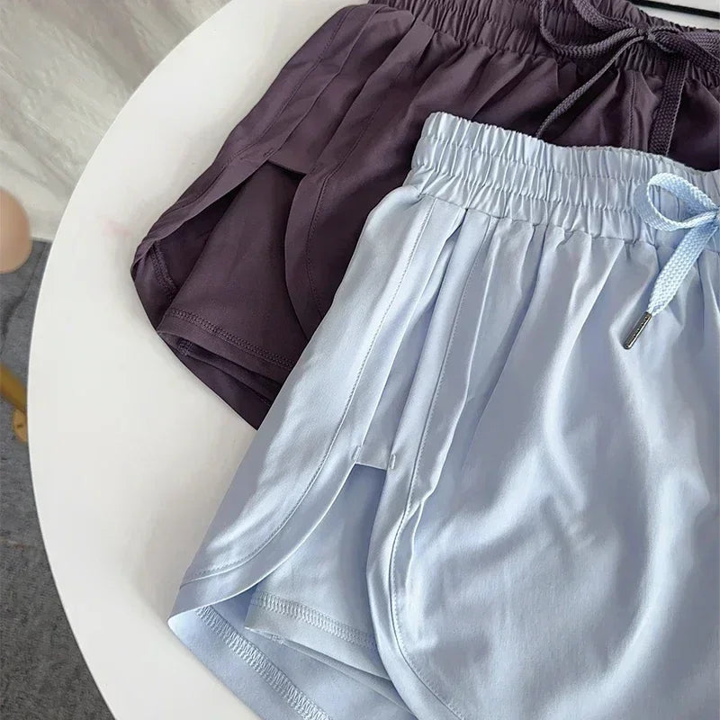 Women's High Waist Double Layered Quick-Dry Shorts