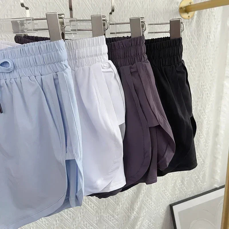 Women's High Waist Double Layered Quick-Dry Shorts