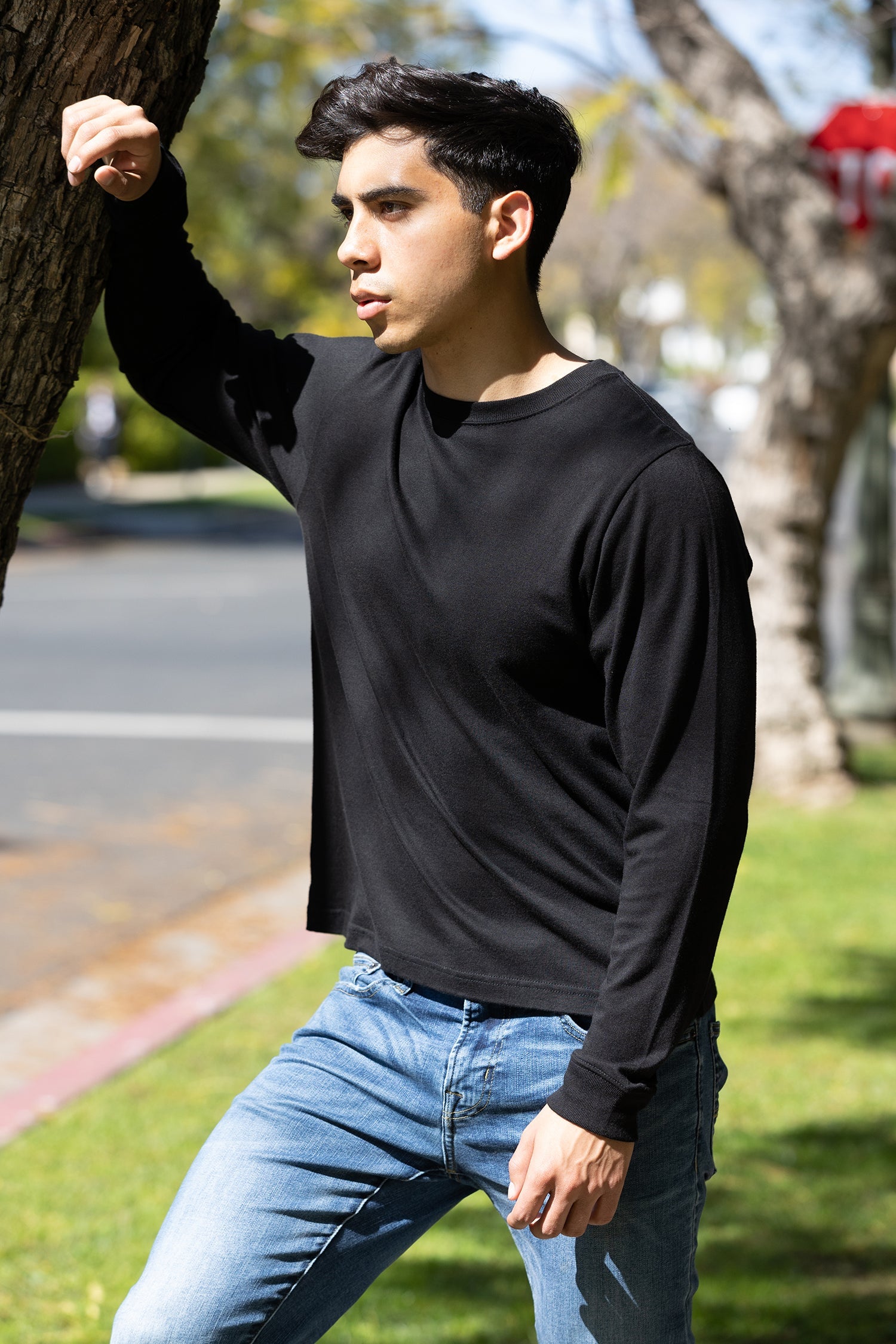 Men's Bamboo Long Sleeve T-Shirt | Viscose & Organic Cotton