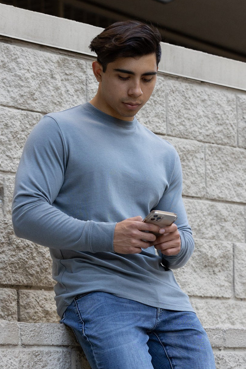 Men's Bamboo Long Sleeve T-Shirt | Viscose & Organic Cotton