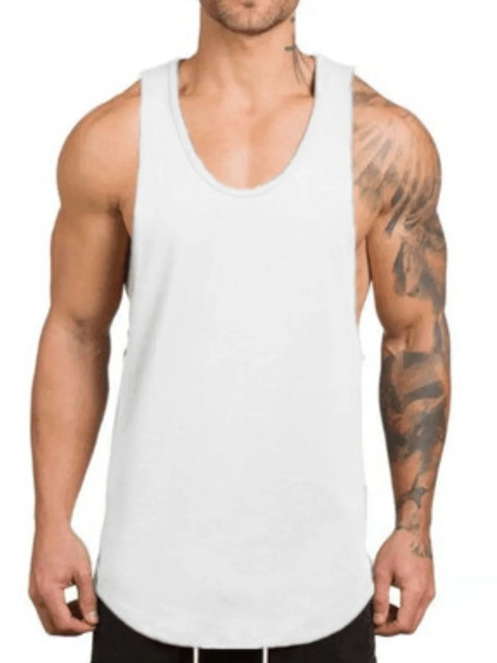 Men's Wide Strap Tank Top – Breathable Cotton Sleeveless Shirt
