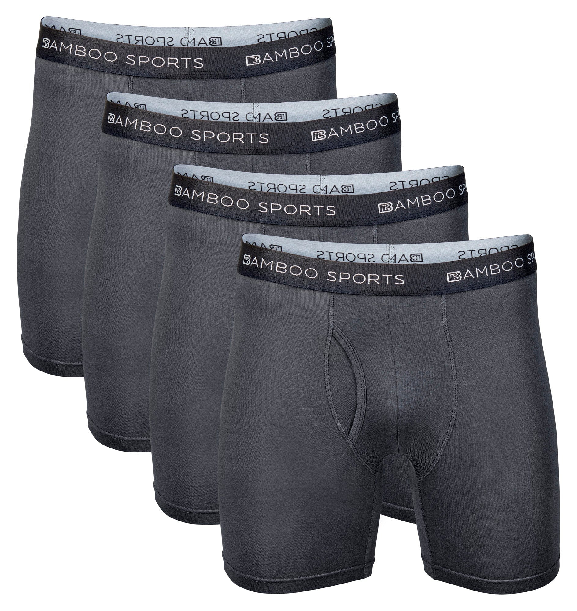 Men's 4" Inseam Bamboo Rayon Boxer Briefs - 4 Pack