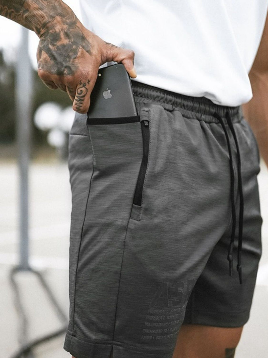 Men's Athletic Drawstring Shorts with Deep Side Pockets