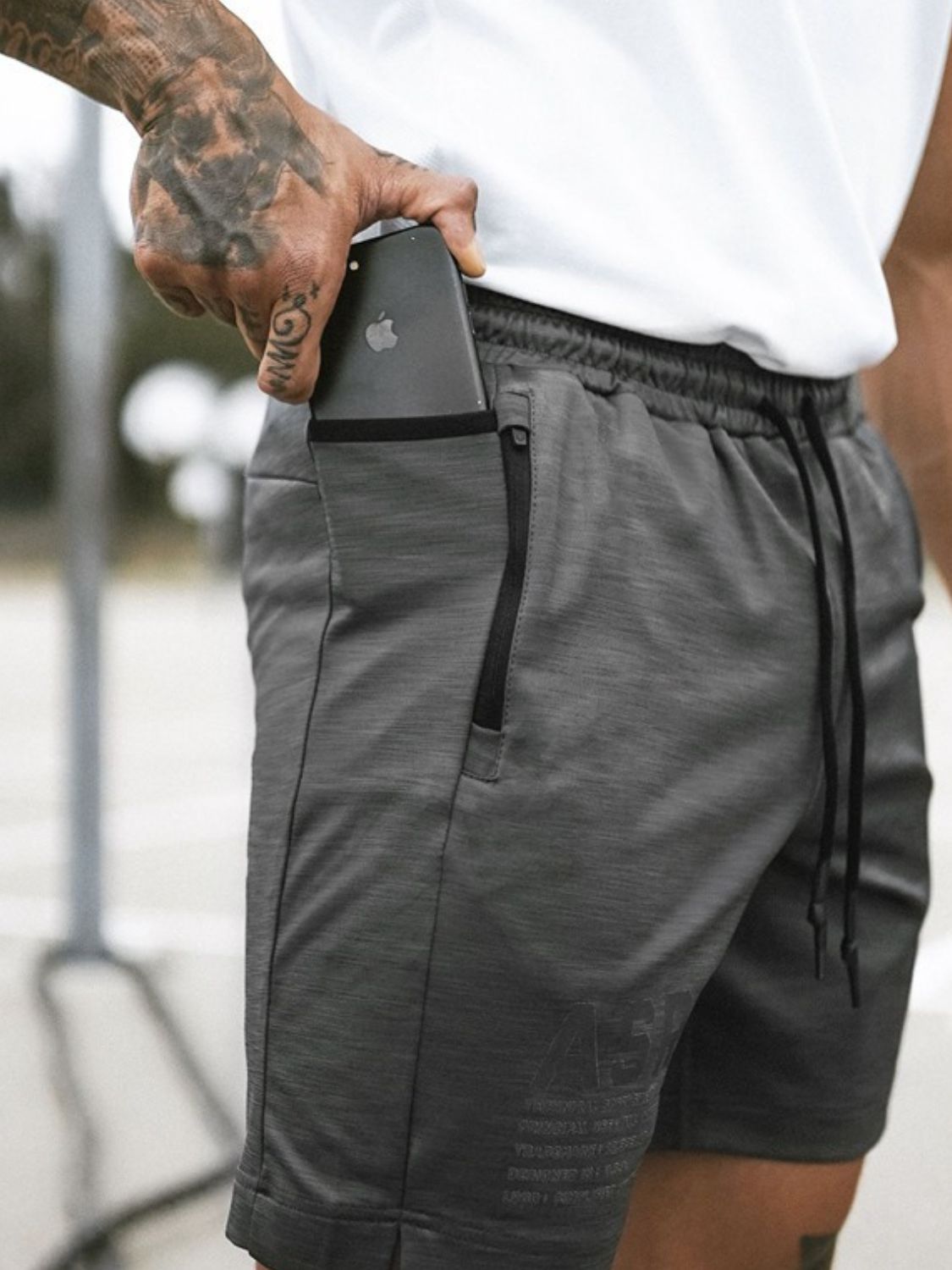 Men's Athletic Drawstring Shorts with Deep Side Pockets