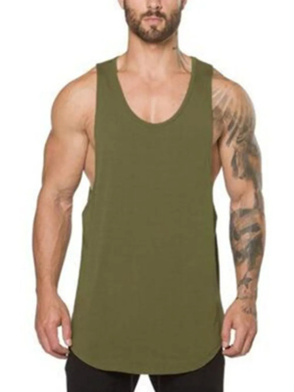 Men's Wide Strap Tank Top – Breathable Cotton Sleeveless Shirt