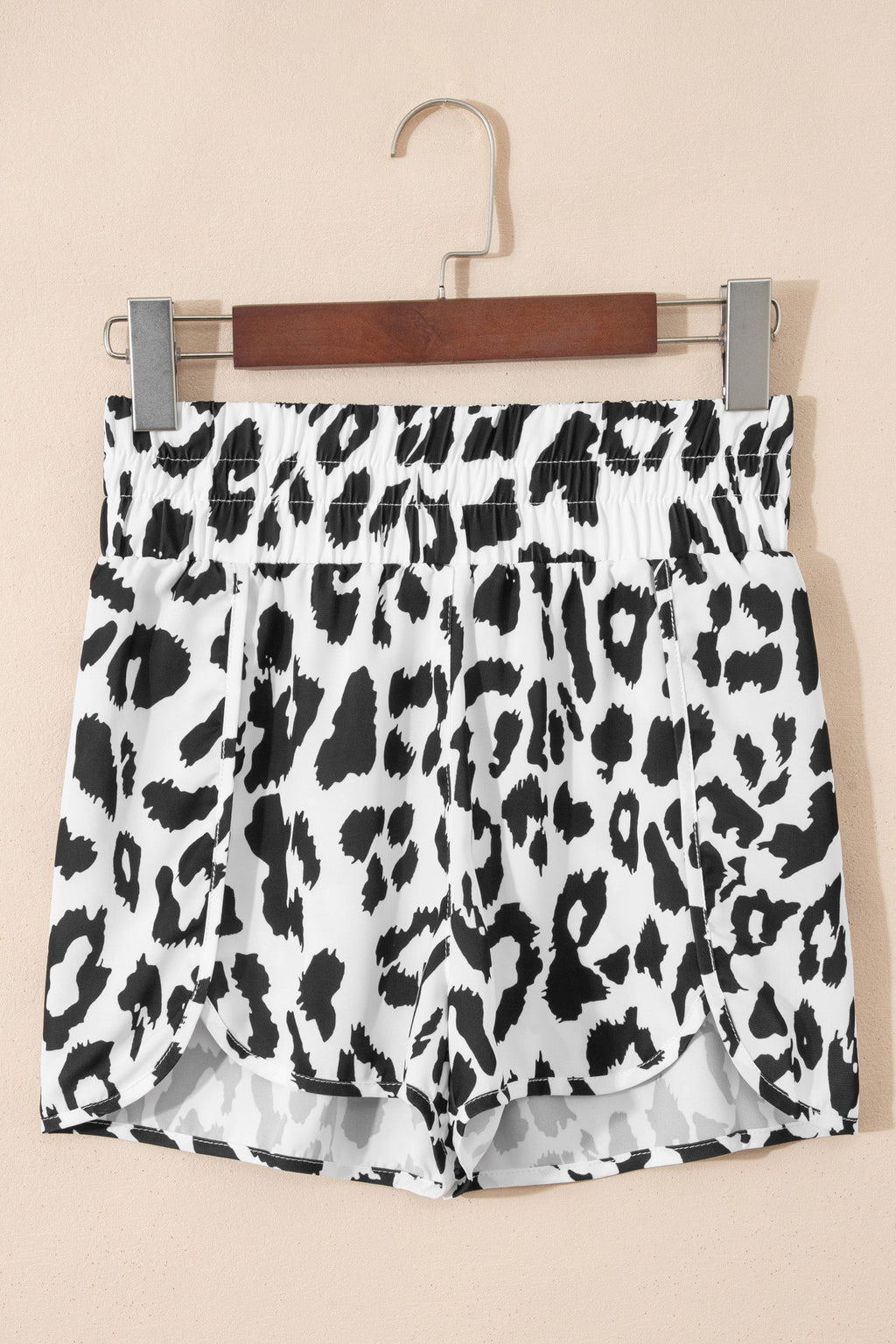 Women's Leopard Print High Waist Athletic Shorts