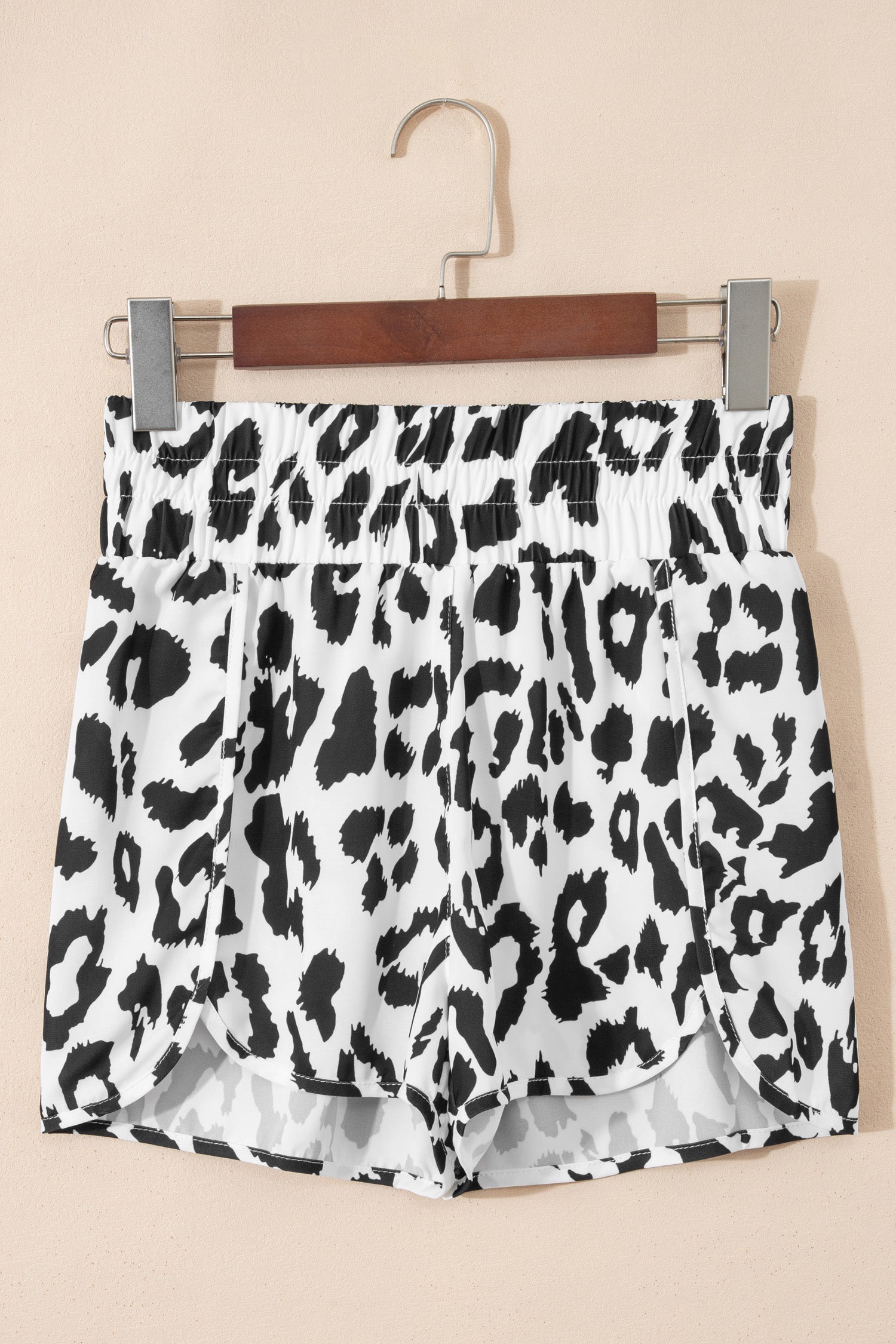 Women's Leopard Print High Waist Athletic Shorts