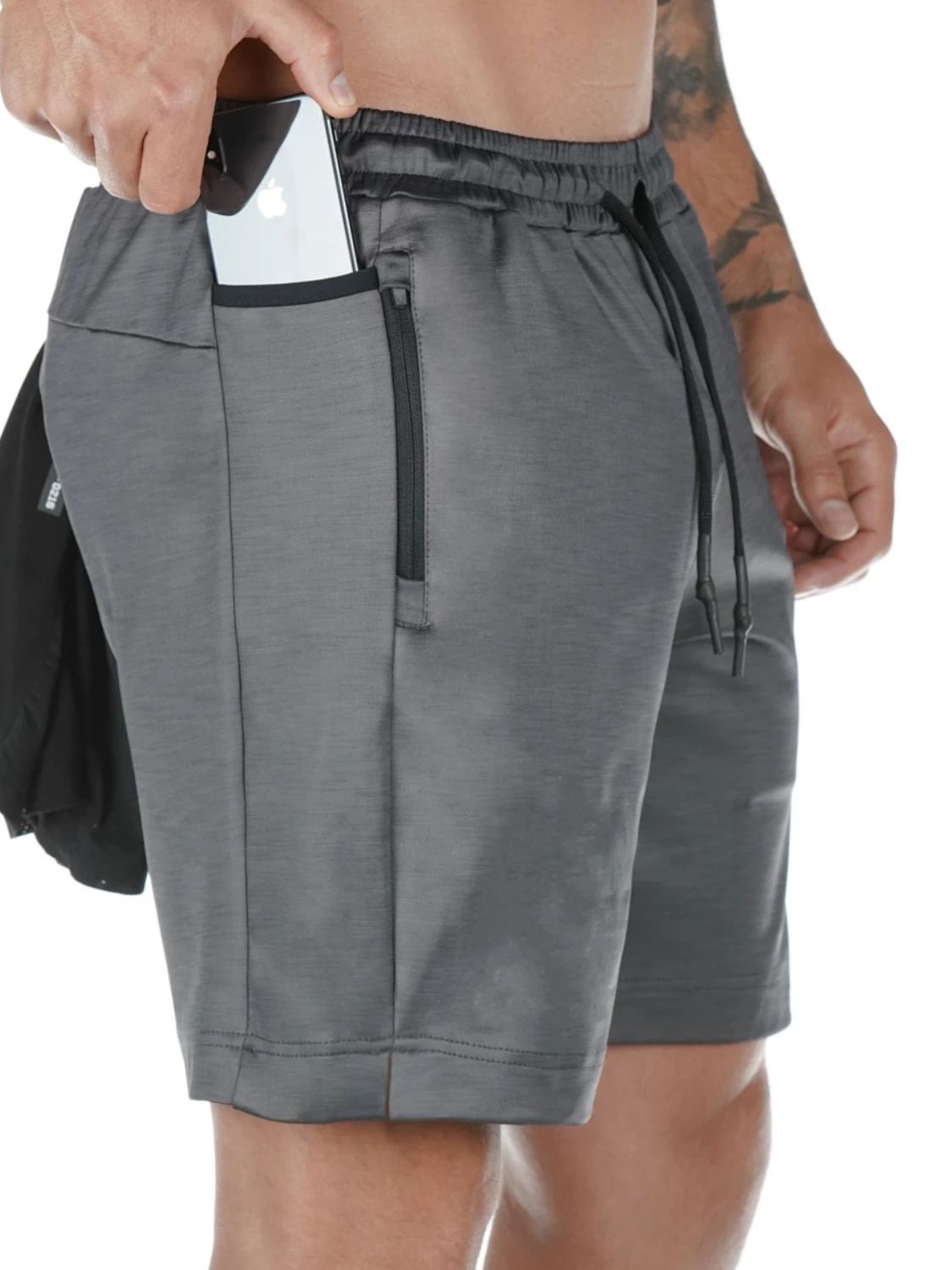 Men's Athletic Drawstring Shorts with Deep Side Pockets