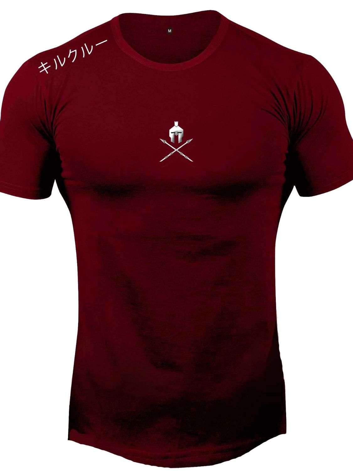 Men's plus size burgundy short sleeve crew neck tee — cotton stretch blend