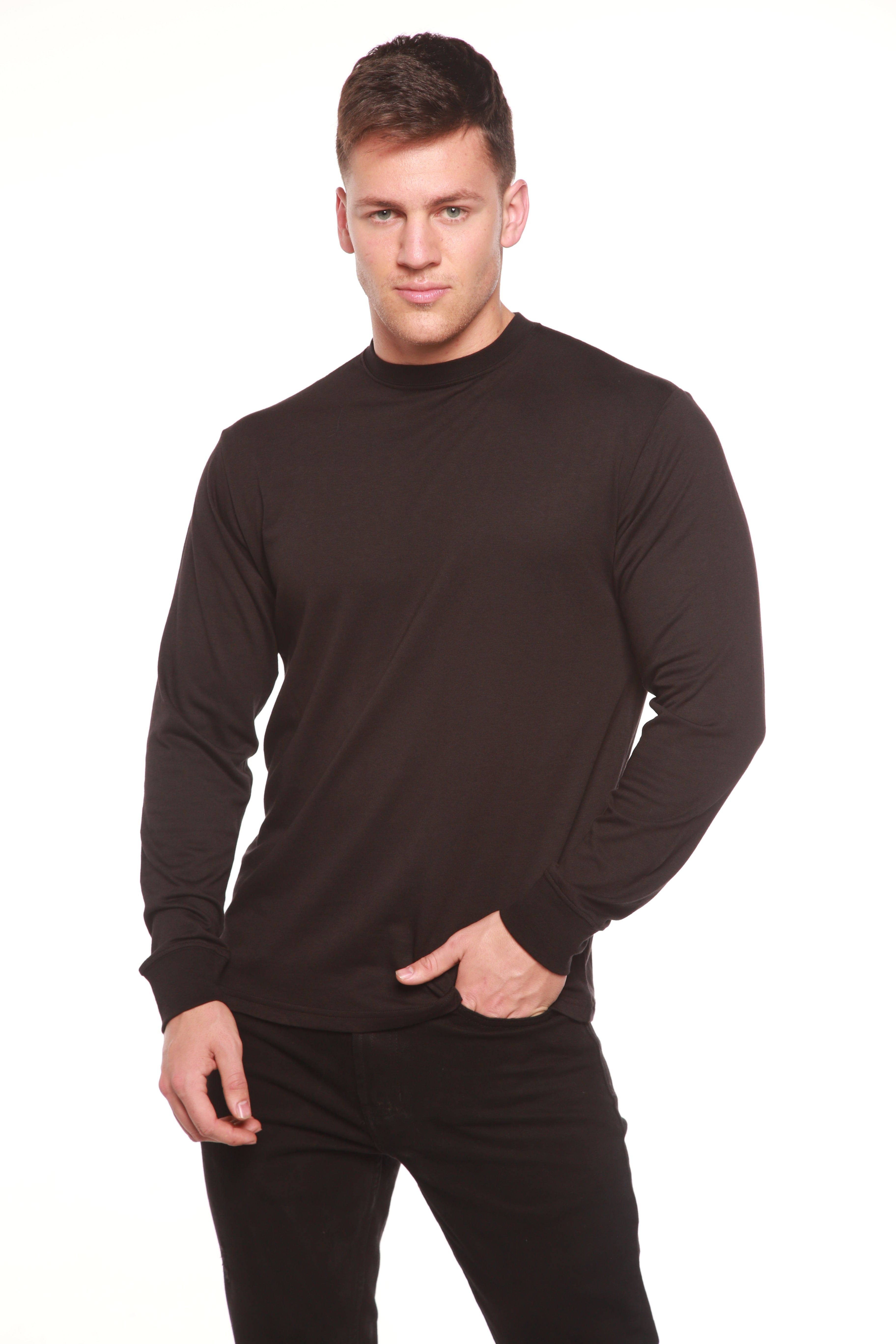 Men's Bamboo Long Sleeve T-Shirt | Viscose & Organic Cotton